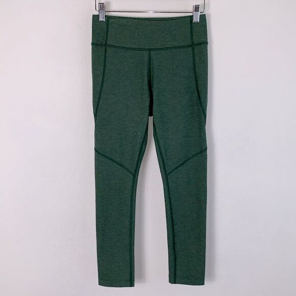 Outdoor Voices Warm Up Crop Cropped Heathered Green Athletic Leggings Sz S - Picture 2 of 8
